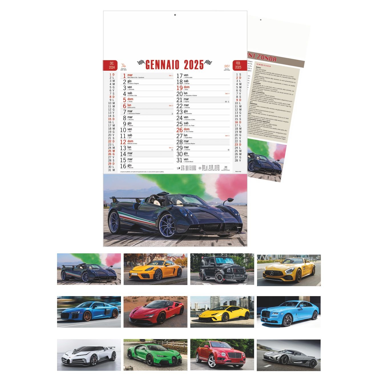 Calendario AUTO SPORTIVE art. B35 - CONF. 100 PEZZI