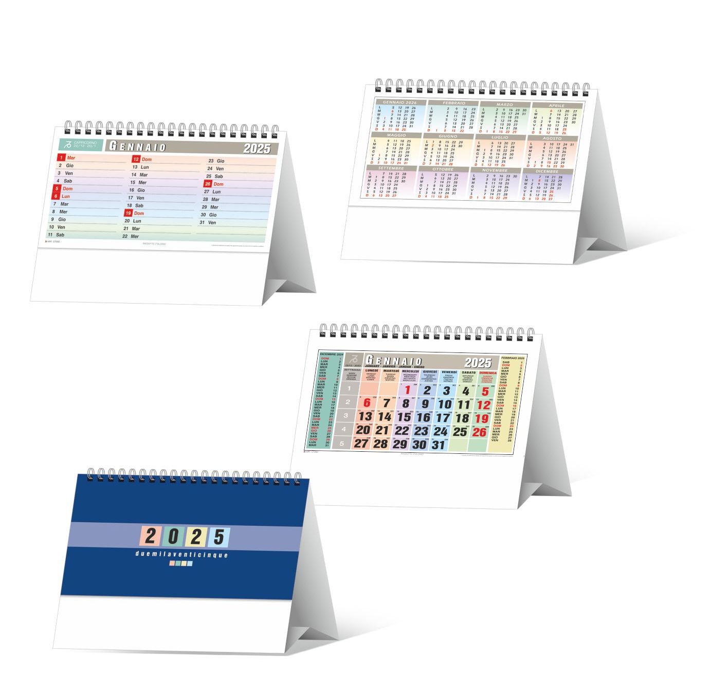 Calendario da tavolo Multicolor art. H17 - CONF. 100 PEZZI