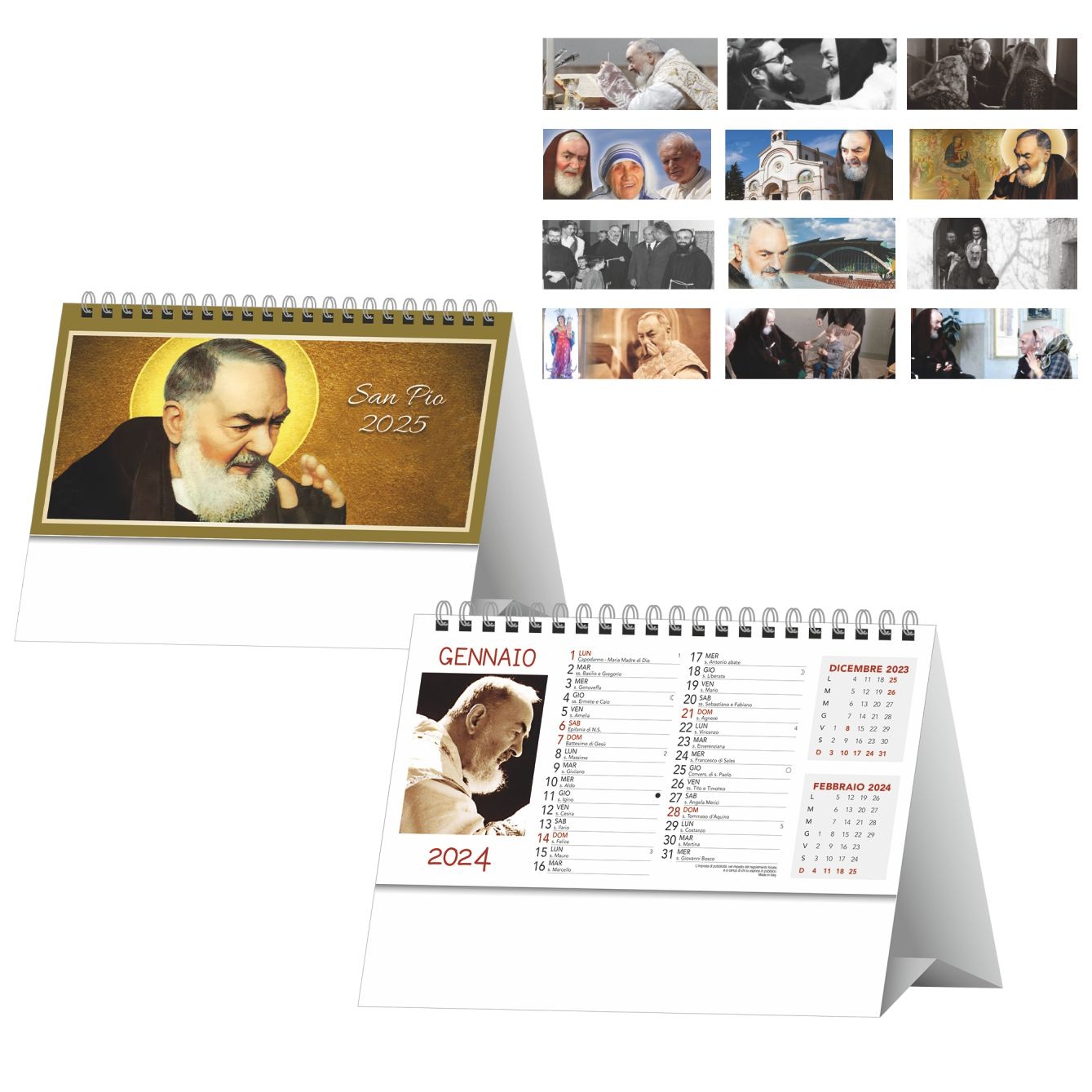 Calendario da tavolo Padre Pio art. H19 - CONF. 100 PEZZI