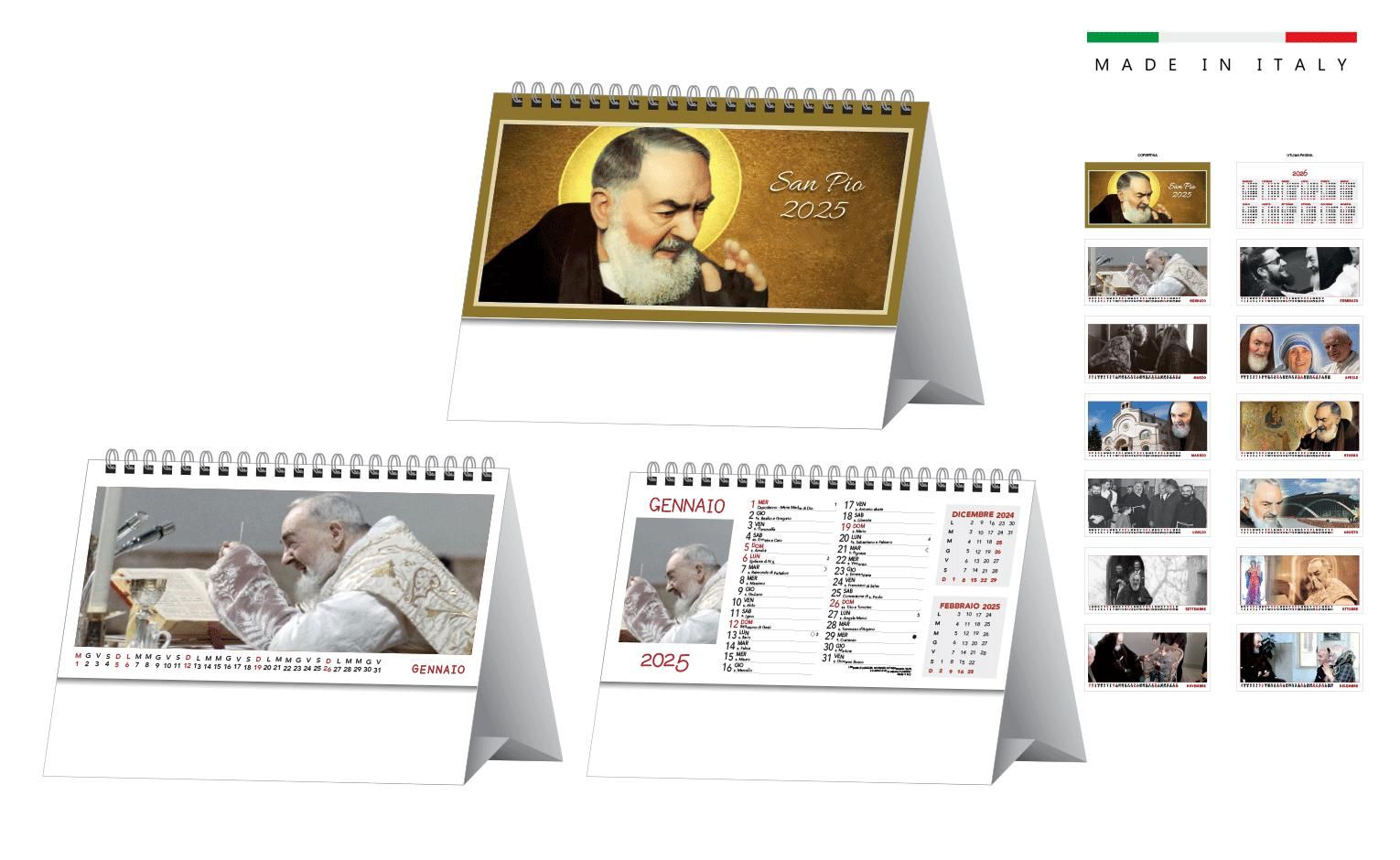 Calendario da tavolo Auto San Pio art. 602065 - CONF. 100 PEZZI