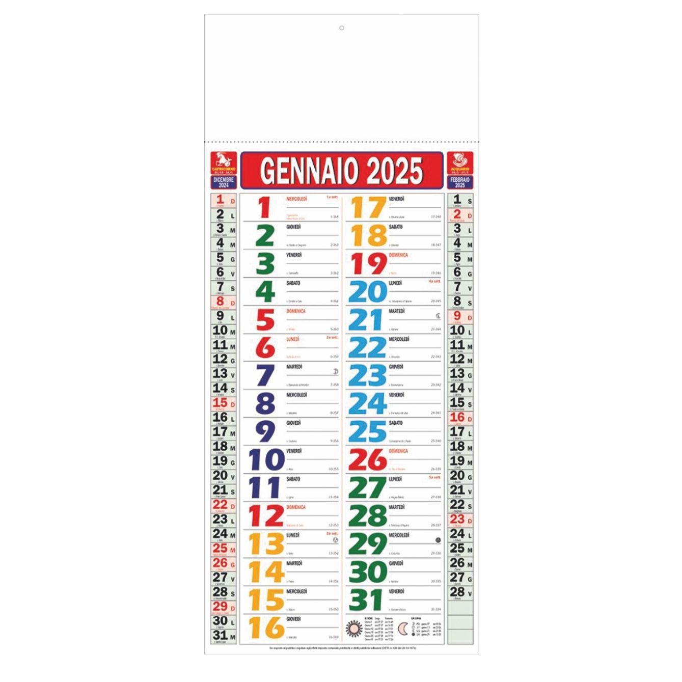 Calendario Olandese multicolor art. B52 - CONF. 100 PEZZI