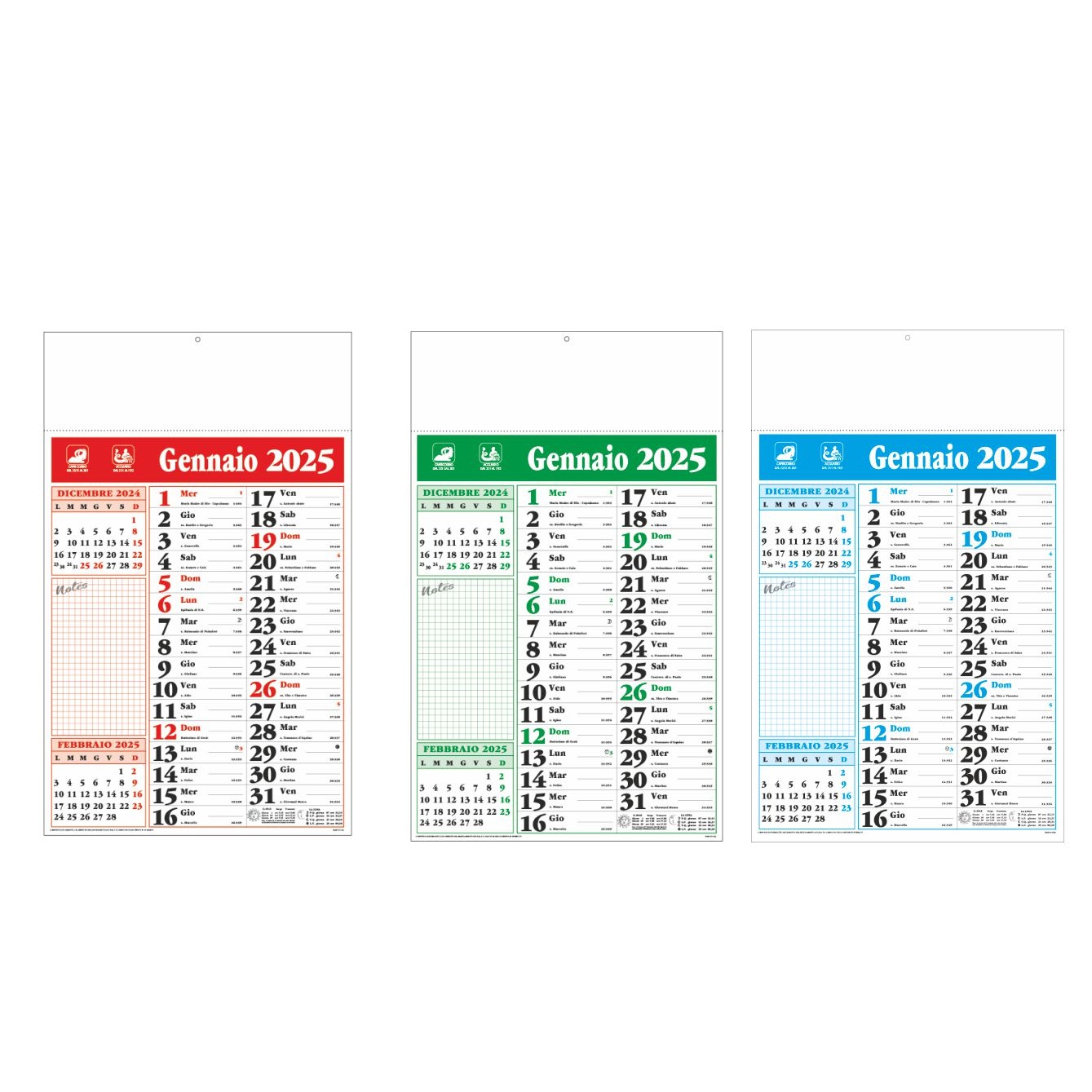 Calendario Olandese Notes art. B60 - CONF. 100 PEZZI