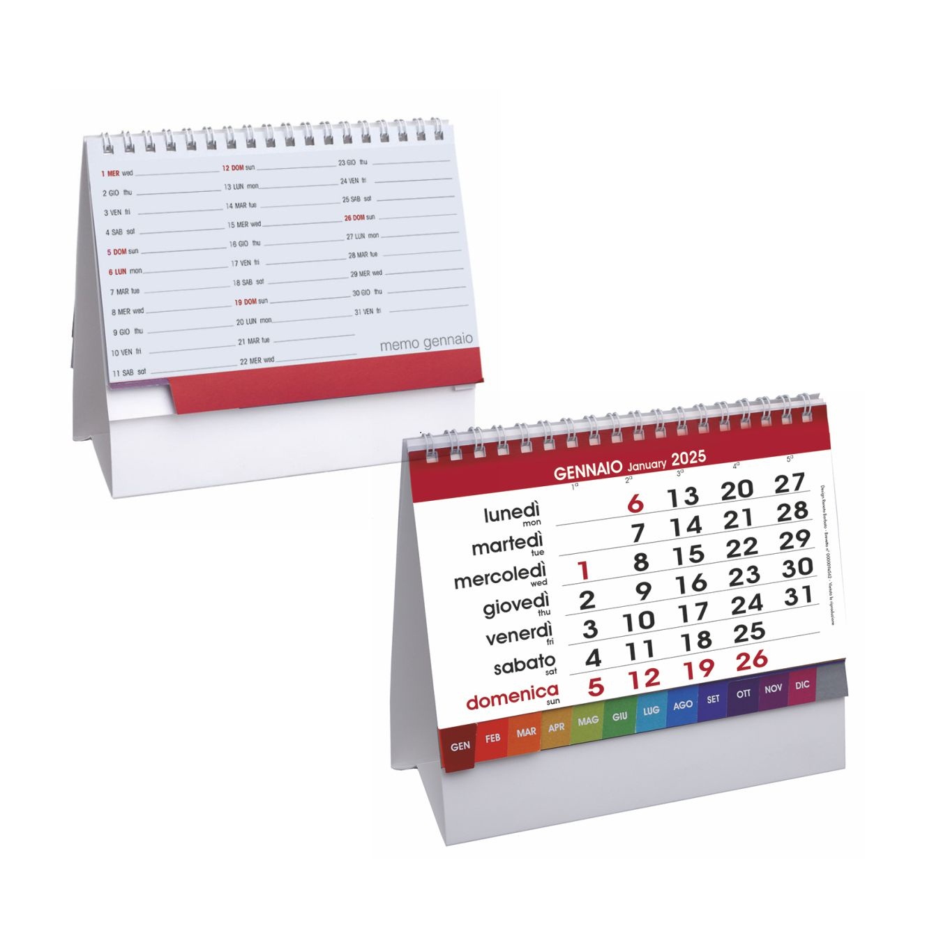 Calendario da tavolo con spirale DESK art. H18 - CONF. 100 PEZZI