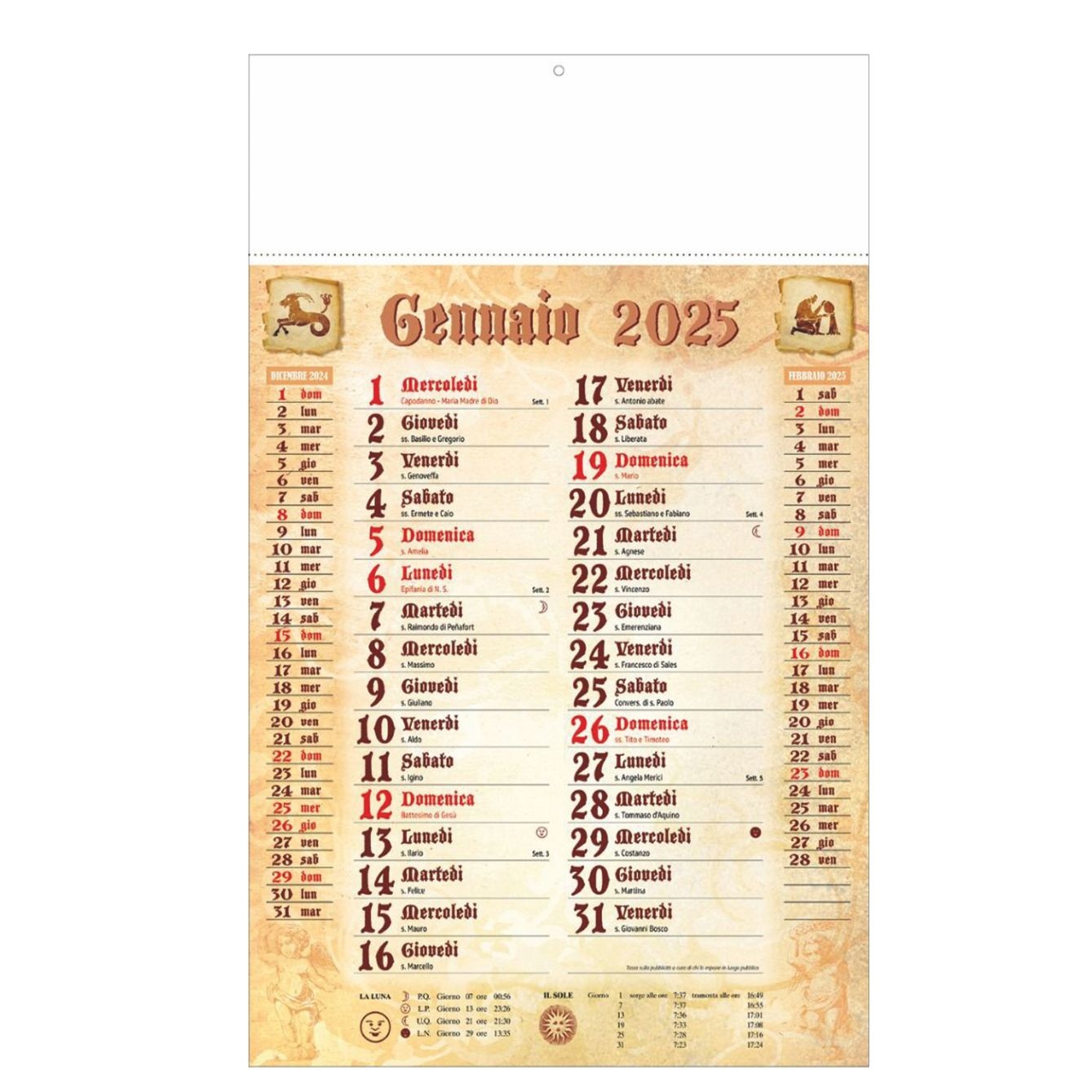 Calendario Olandese anticato art. B62 - CONF. 100 PEZZI